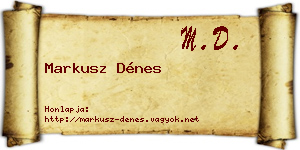 Markusz Dénes névjegykártya